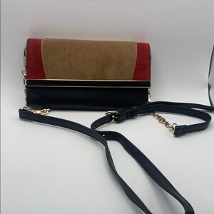 White House Black Market Red and Brown Crossbody Bag